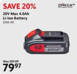 Home Hardware Benchmark 20V Max 4.0Ah Li-ion Battery offer