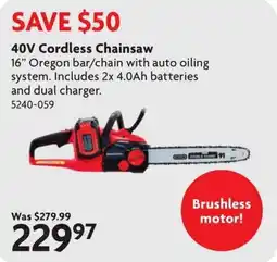 Home Hardware Oregon 40V Cordless Chainsaw offer