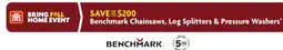 Home Hardware Benchmark Chainsaws, Log Splitters & Pressure Washers offer