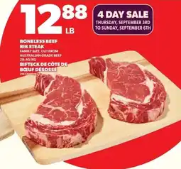 Loblaws Boneless beef rib steak offer