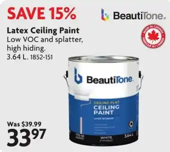 Home Hardware Beautitone latex ceiling paint offer