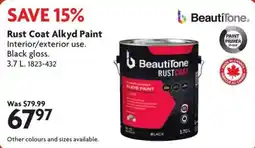 Home Hardware Beautitone rust coat alkyd paint offer
