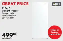 Home Hardware Omni Max upright freezer offer