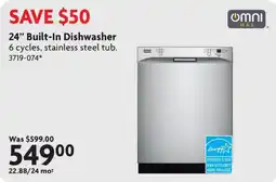 Home Hardware Omni Max 24" Built-In Dishwasher offer