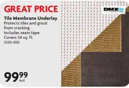 Home Hardware Dmx tile membrane underlay offer