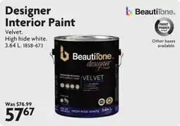 Home Hardware BeautiTone designer interior paint velvet offer
