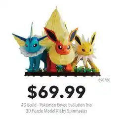 GameStop 4D Build - Pokémon Eevee Evolution Trio 3D Puzzle Model Kit by Spinmaster offer