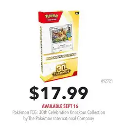 GameStop Pokémon TCG: 30th Celebration Knockout Collection by The Pokémon International Company offer