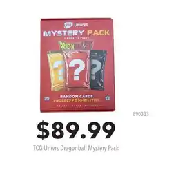 GameStop TCG Univrs Dragonball Mystery Pack offer