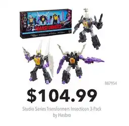 GameStop Studio Series Transformers Insecticon 3-Pack by Hasbro offer