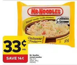 Giant Tiger Mr. Noodles instant noodles offer