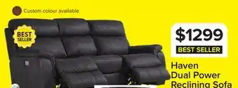 Leon's Haven Dual Power Reclining Sofa - Grey offer