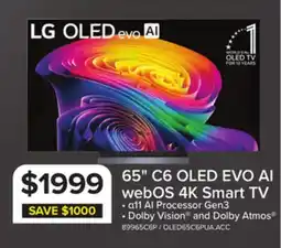 Leon's LG 65 4K Smart OLED Evo AI C6 webOS TV - OLED65C6PUA.ACC offer