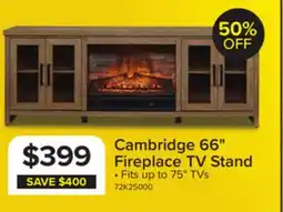 Leon's Cambridge 66 Fireplace TV Stand - Natural Oak offer