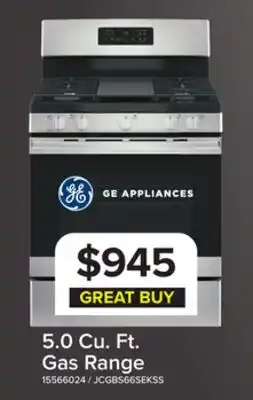 Leon's GE Stainless Steel Freestanding Gas Range (5.0 Cu. Ft.) - JCGBS66SEKSS offer