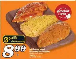 Marché Richelieu POITRINES DE POULET DÉSOSSÉES ASSAISONNÉES | BONELESS CHICKEN BREASTS offer