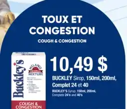 Jean Coutu BUCKLEY'S Syrup, Complete offer
