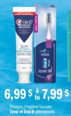 Jean Coutu Produits d'hygiène buccale CREST et ORAL-B sélectionnés offer