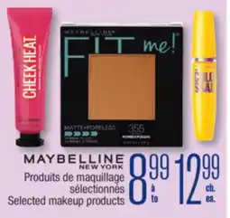 Jean Coutu MAYBELLINE Selected makeup products offer