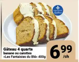 Pasquier Gâteau 4 quarts banane ou carottes Les Fantaisies du Blé offer