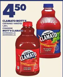Provigo CLAMATO MOTT'S, 1,89 L | MOTT'S CLAMATO offer