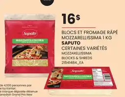 Provigo BLOCS ET FROMAGE RÂPÉ MOZZARELLISSIMA 1 KG | MOZZARELLISSIMA BLOCKS & SHREDS offer