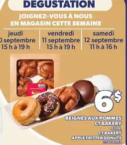 Provigo BEIGNES AUX POMMES CT BAKERY, 4 UN. | CT BAKERY APPLE FRITTER DONUTS offer