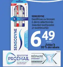 Uniprix SENSODYNE Dentifrices ou brosses à dents sélectionnés offer