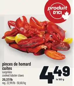 Metro PINCES DE HOMARD CUITES | COOKED LOBSTER CLAWS offer