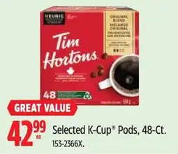 Canadian Tire Tim Hortons Selected K-Cup Pods offer