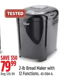 Canadian Tire Chef 2-lb Bread Maker offer
