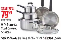 Canadian Tire 9-Pc Stainless-Steel Cookset offer