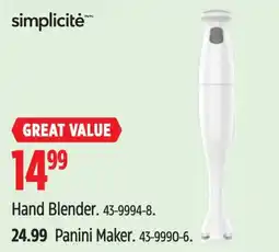 Canadian Tire Simplicité hand blender offer
