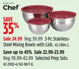Canadian Tire Master Chef 3-Pc Stainless-Steel Mixing Bowls with Lids offer