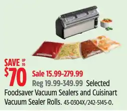 Canadian Tire Foodsaver vacuum sealers and cuisinart vacuum sealer rolls offer