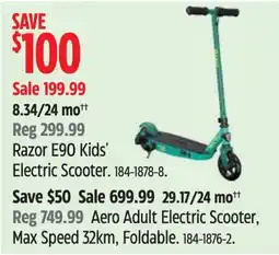 Canadian Tire Razor E90 Kids' Electric Scooter offer