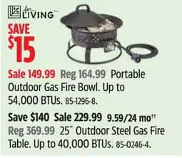 Canadian Tire for living portable outdoor gas fire bowl offer
