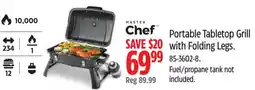 Canadian Tire Master Chef Portable Tabletop Grill with Folding Legs offer