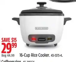 Canadian Tire Black+Decker 16-Cup Rice Cooker offer