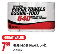 Canadian Tire Mega Paper Towels offer
