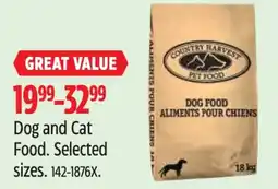 Canadian Tire Country Harvest dog and cat food offer