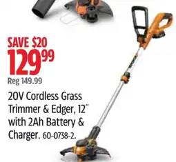 Canadian Tire 20v cordless grass trimmer & edger offer