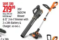 Canadian Tire Husqvarna 20V Blower & 12" 2-in-1 Trimmer offer