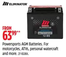 Canadian Tire Eliminator powersports agm batteries offer