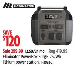 Canadian Tire Motomaster eliminator powerbox surge 252wh lithium power station offer