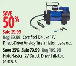 Canadian Tire Certified Deluxe 12V Direct-Drive Analog Tire Inflator offer