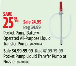 Canadian Tire Pocket Pump Battery-Operated All-Purpose Liquid Transfer Pump. 28-3081-4. offer