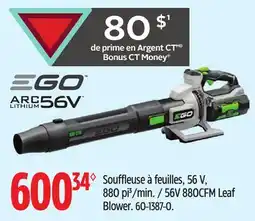 Canadian Tire EGO 56V 880CFM Leaf Blower offer