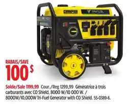 Canadian Tire CHAMPION 8000W/10,000W Tri-Fuel Generator with CO Shield offer