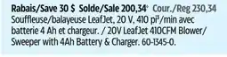 Canadian Tire Worx 20V LeafJet 410CFM Blower/ Sweeper with 4Ah Battery & Charger offer